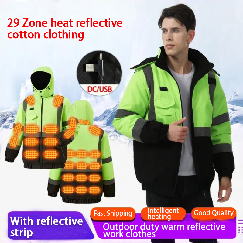 Winter Clothing Articles - 29 Areas Heated Cotton Jacket Winter