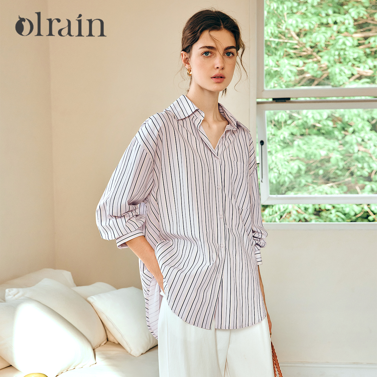 Winter Clothing Trends 2026 - OLrain Striped Long Sleeve Shirt Women