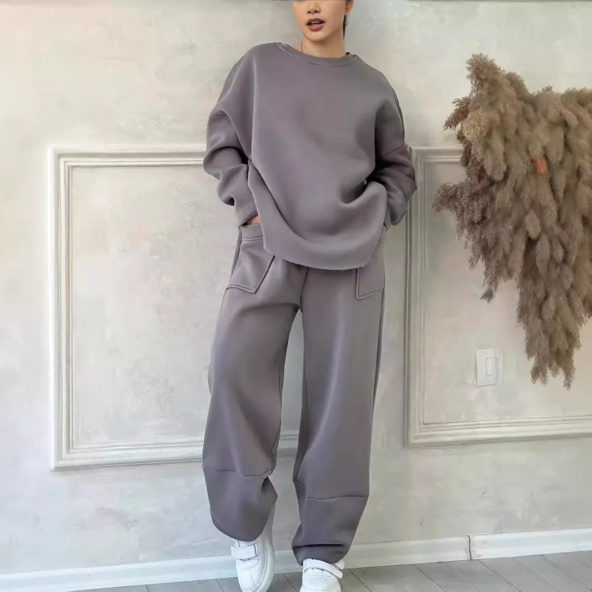 New Solid 2 Piece Set Women's  – Winter Clothing Sales Bewertung und Preis