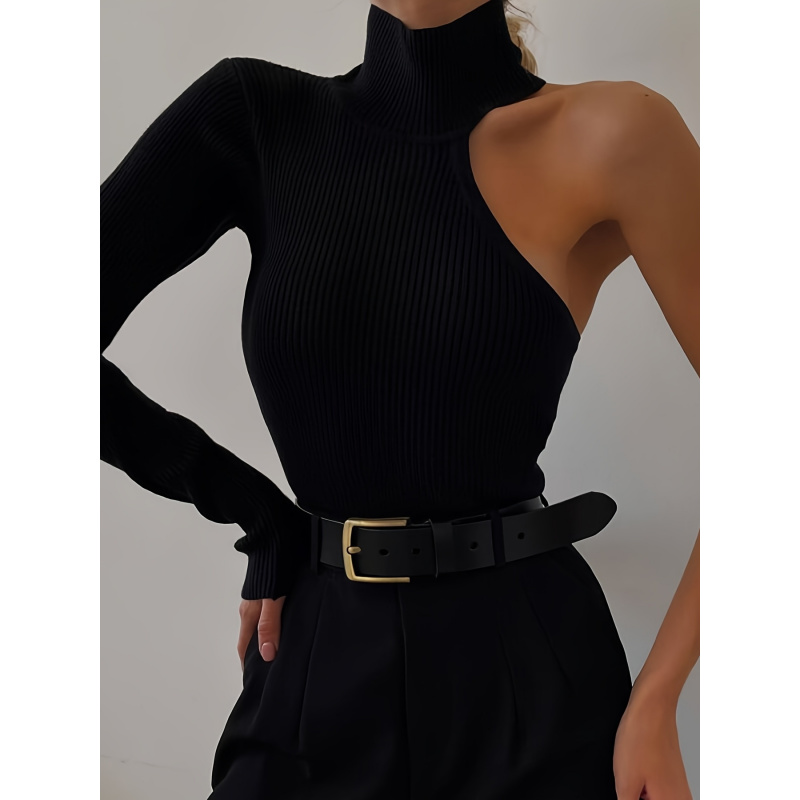 Solid Asymmetric One Shoulder  – Winter Clothing For Woman Bewertung und Preis