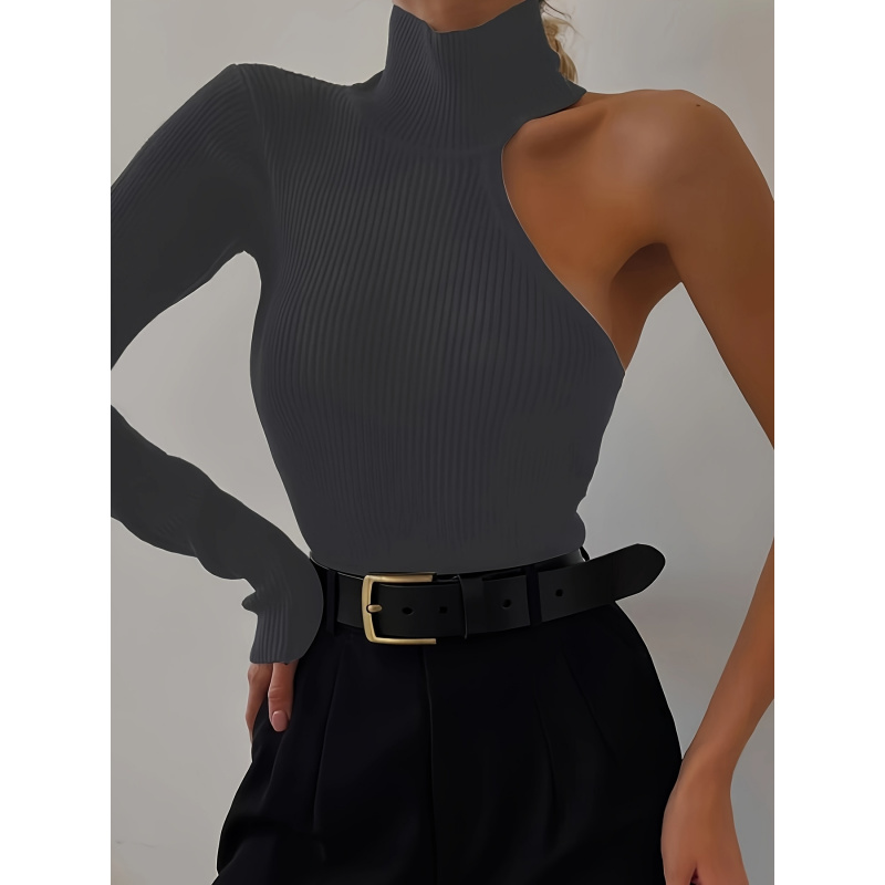 Solid Asymmetric One Shoulder  – Winter Clothing For Woman Bewertung und Preis