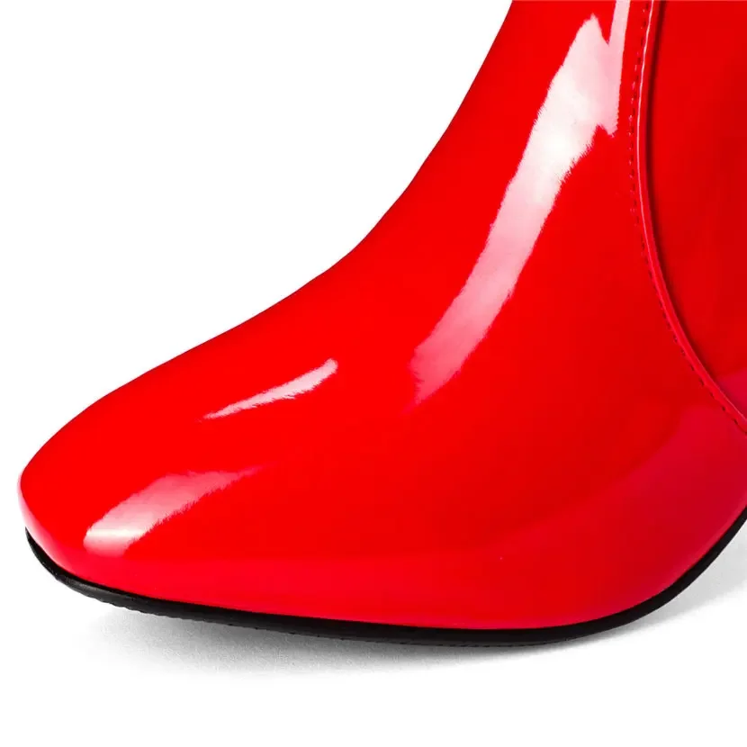 Red White Patent Leather Women – Winter Clothing For Woman Bewertung und Preis