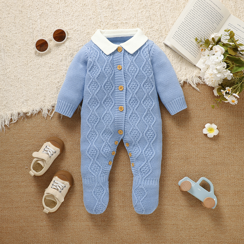 Blue Baby Rompers Knit Fashion – Winter Clothing 1 Year Old Bewertung und Preis