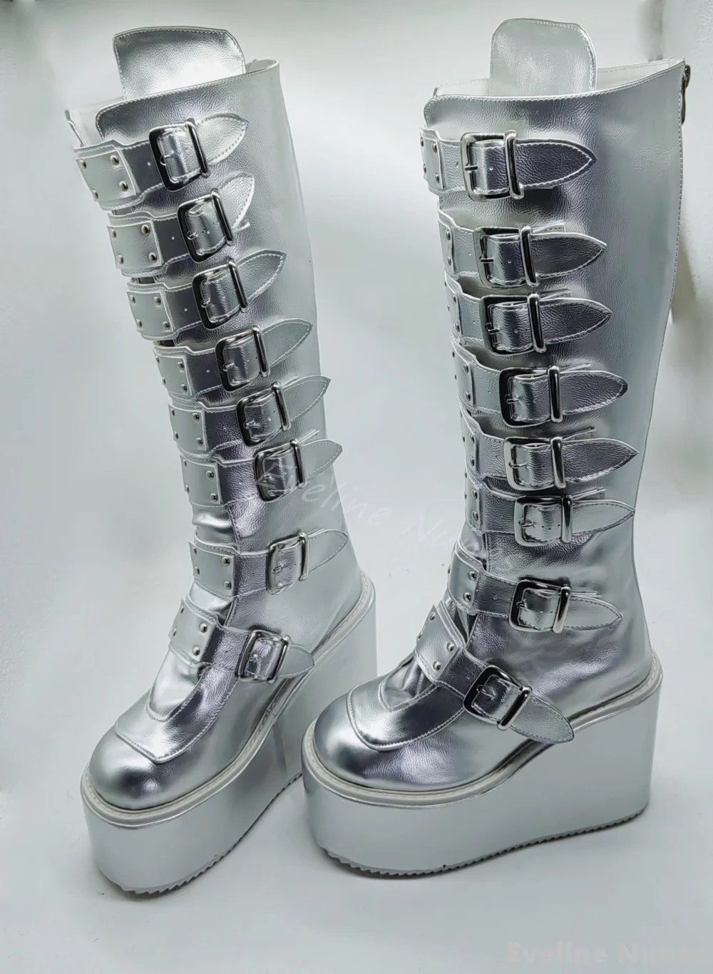 Silver Platform Wedges Knee Hi – Winter Clothing For Woman Bewertung und Preis