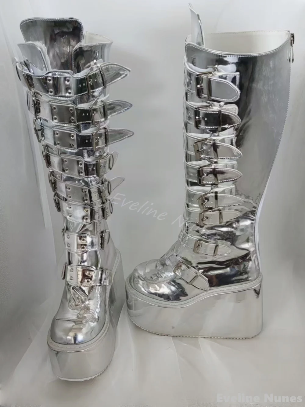 Silver Platform Wedges Knee Hi – Winter Clothing For Woman Bewertung und Preis