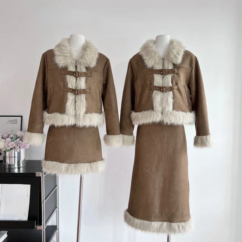Autumn Retro Faux Fur 2 Piece  – Winter Clothing Sales Bewertung und Preis